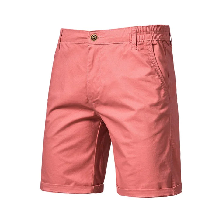 Versatile men's chino shorts, ideal for smart casual summer fashion. Tailored yet comfortable everyday wear.