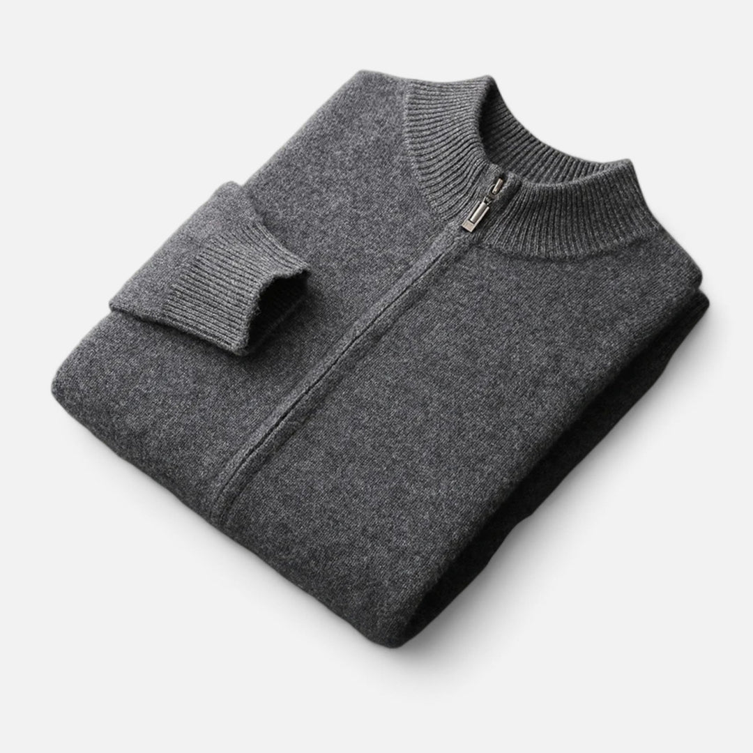 Elegant men's zippered sweater, combining comfort & timeless style for sophisticated men's fashion.