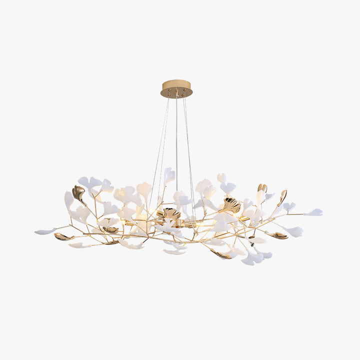 Modern sculptural Merrlian LED light, gold & white ceiling fixture for elegant home accents.