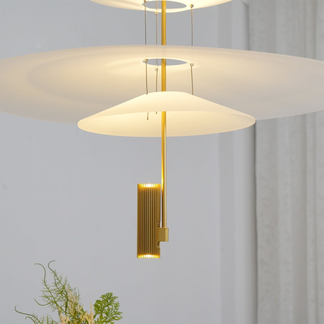 Contemporary Merru LED pendant for a living room, providing ambient light.