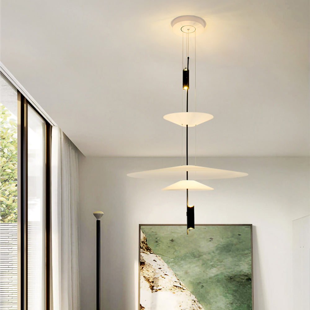 Merru architectural LED ceiling light, featuring a unique sculptural disc.