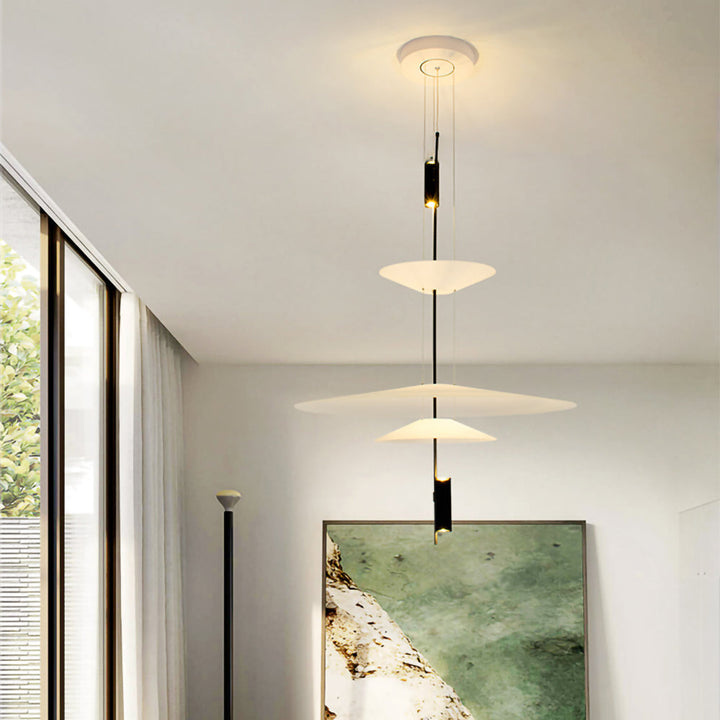 Merru architectural LED ceiling light, featuring a unique sculptural disc.