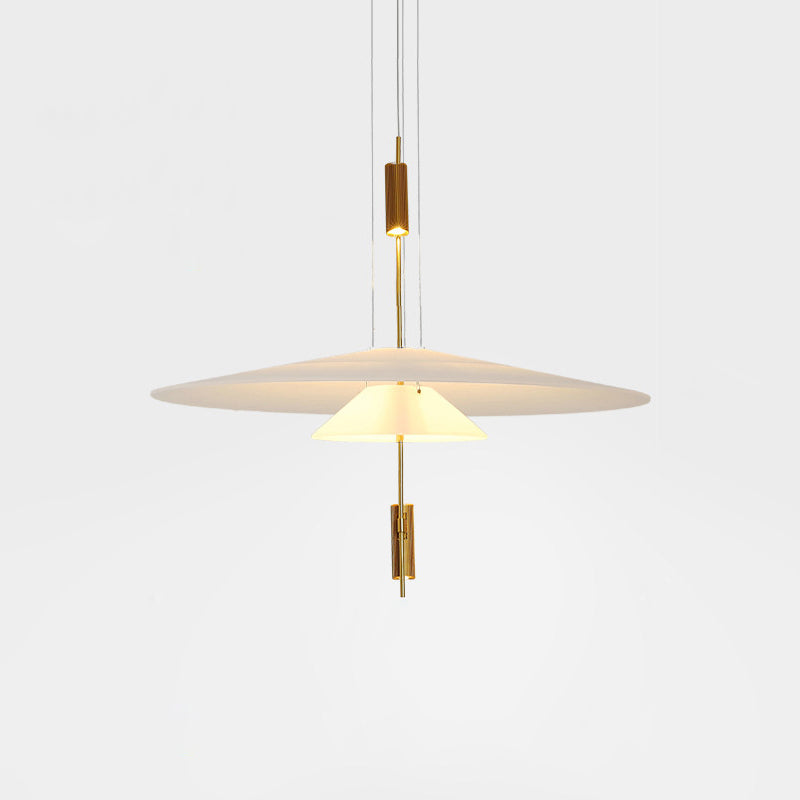 Merru black LED sculptural disc pendant, enhancing industrial-chic aesthetics.