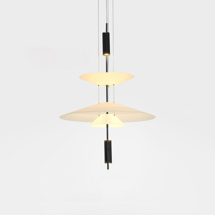 Elegant Merru gold LED disc pendant, offering focused task lighting for islands.