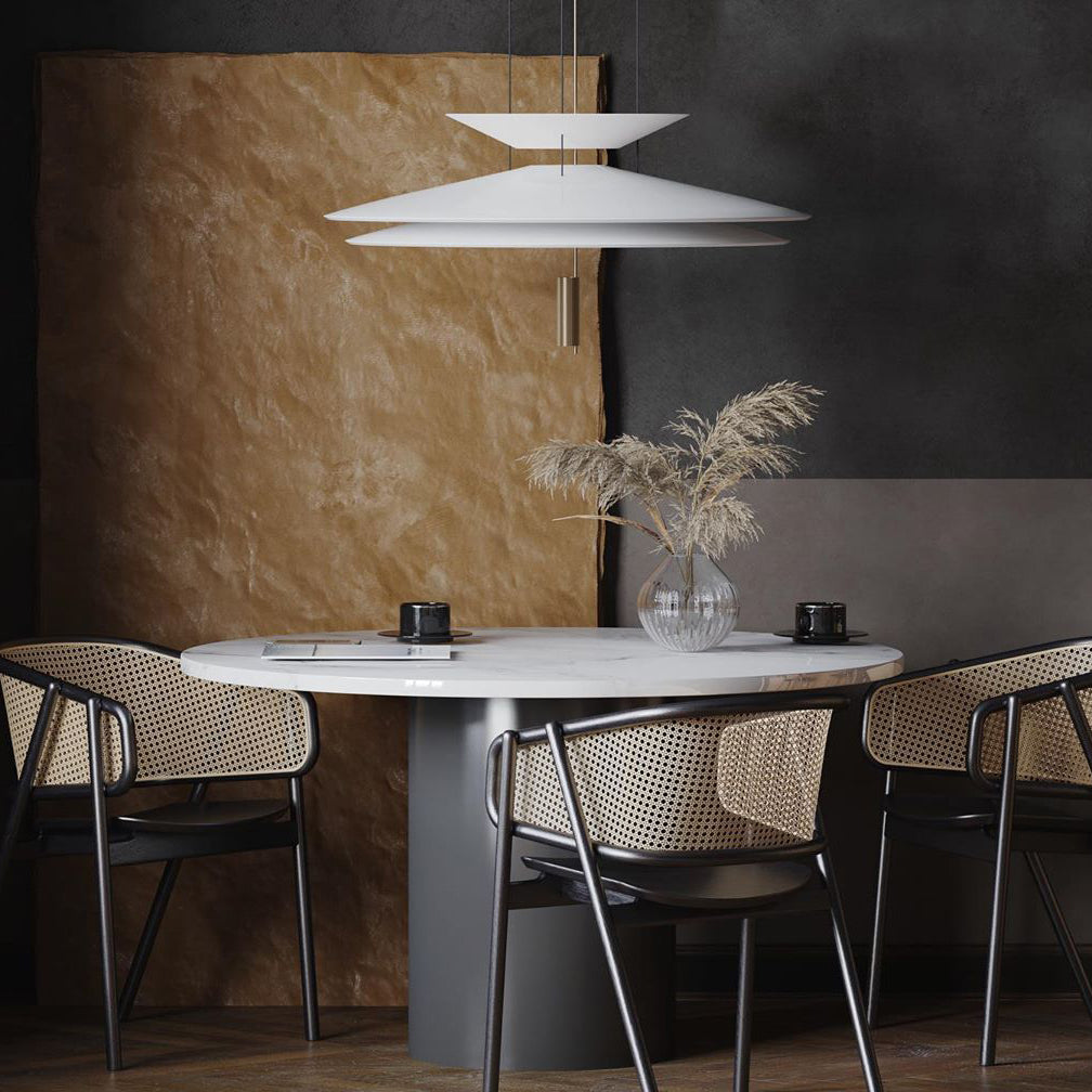Gold Merru modern disc LED pendant light, a stunning focal point in any home.