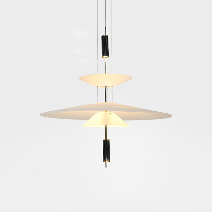 High-end Merru LED disc pendant light in black, for luxury interiors.