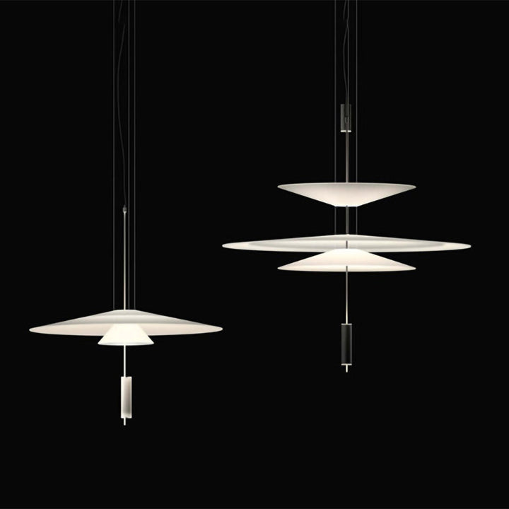 Merru architectural gold LED pendant, bringing sophistication to open spaces.