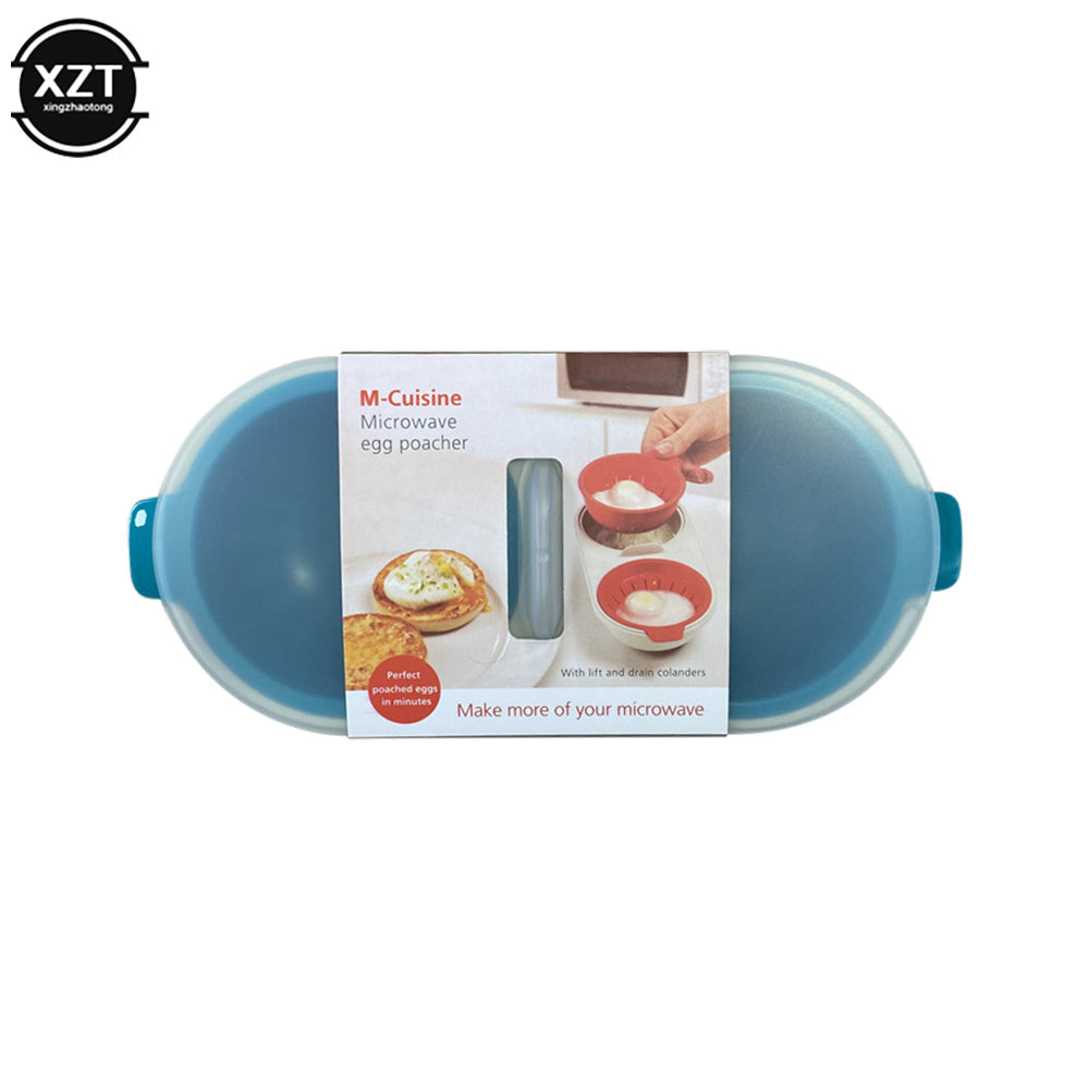 Microwave egg poacher for quick, easy, mess-free poached eggs. Silicone kitchen gadget for healthy breakfast.