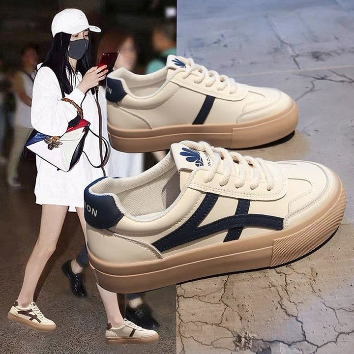 Mila women's fashionable low-top sneakers. Retro-inspired design for stylish comfort and versatile casual wear.