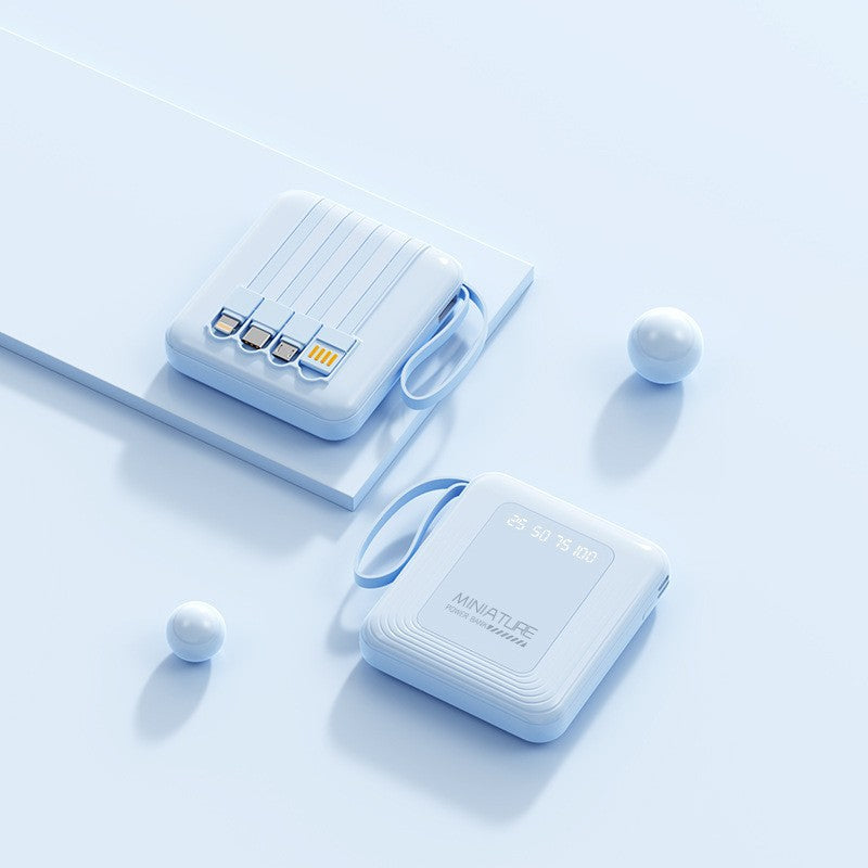 Travel-friendly portable charger, a universal power bank with built-in cables for all your tech gadgets.