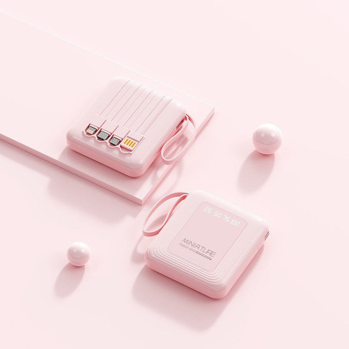 Unisex mini portable charger, a convenient tech gadget with multi-cables for fast, universal phone charging.