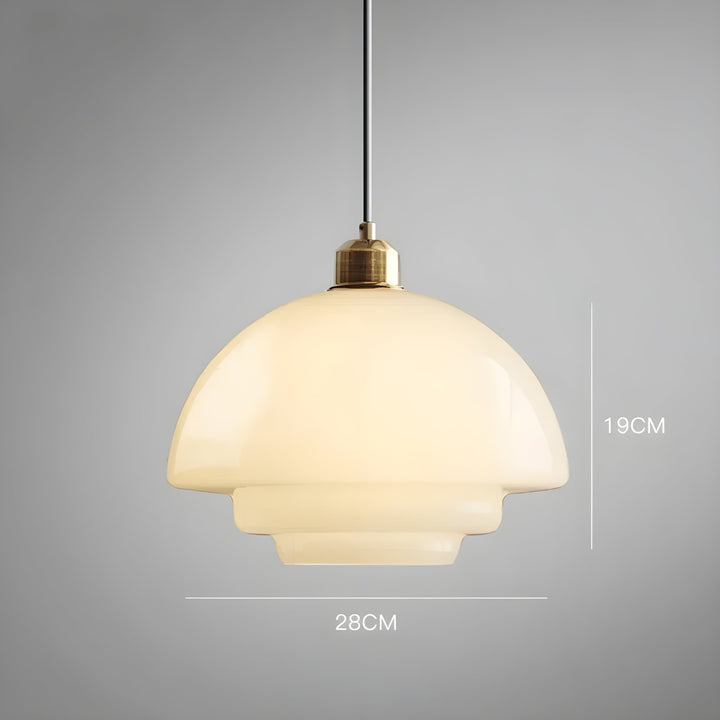 Beautiful ivory glass LED pendant light, a modern and elegant fixture.
