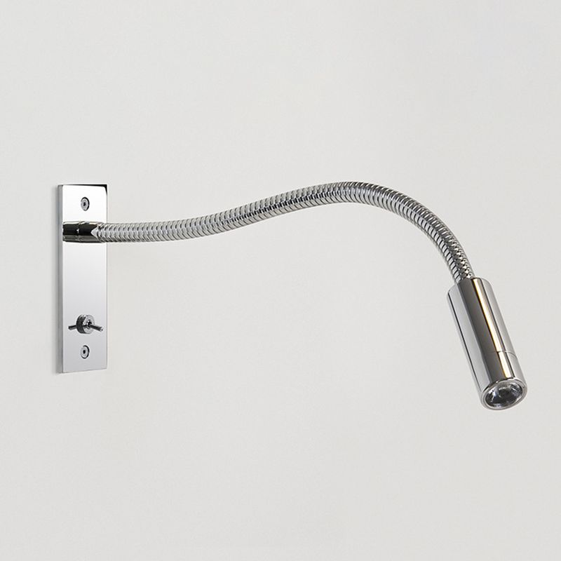 Sleek indoor LED wall lamp, minimalist design with an adjustable head, great for focused reading or decor.