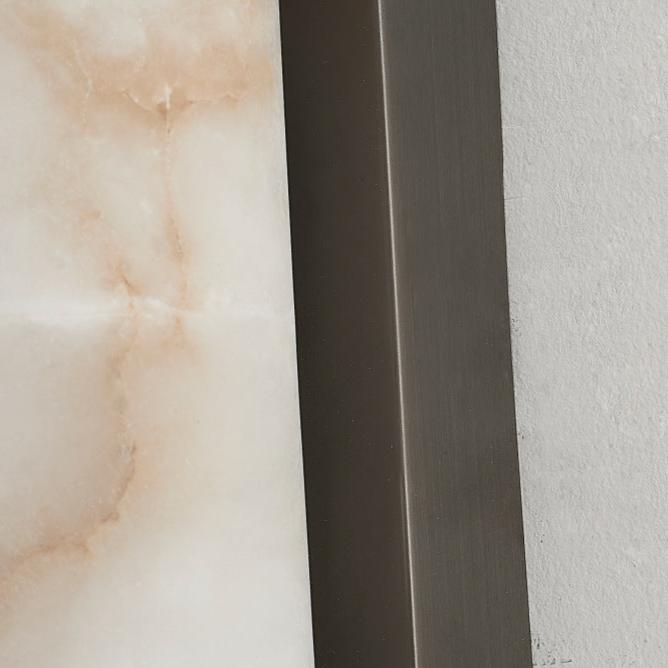 Ambient LED wall sconce, minimalist style with warm white light. Perfect indoor decor lamp.