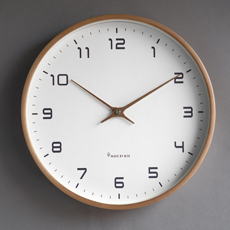 Elegant wall clock with natural wooden frame, a silent & timeless decorative piece for any room.
