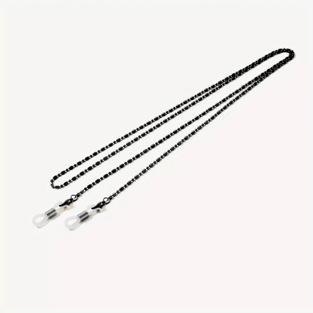 Modern gold-tone glasses chain, a minimalist accessory for both eyeglasses and shades.
