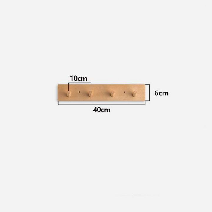 Handmade natural wood coat rack, minimalist wall-mounted design. Clean aesthetic & Zen decor for modern hallways.