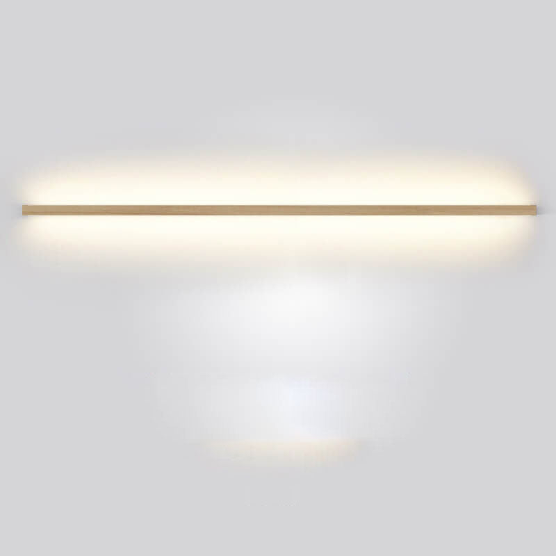 Simple wooden wall lamp providing subtle LED lighting for a serene home ambiance.