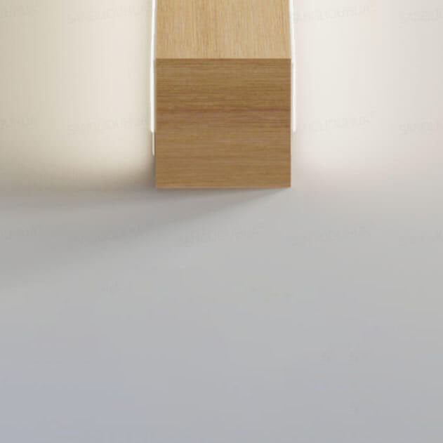 Elegant wooden wall lamp providing atmospheric LED lighting for living rooms.