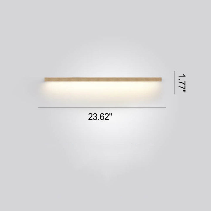 Sleek minimalist wooden wall lamp, perfect for contemporary bedroom lighting.