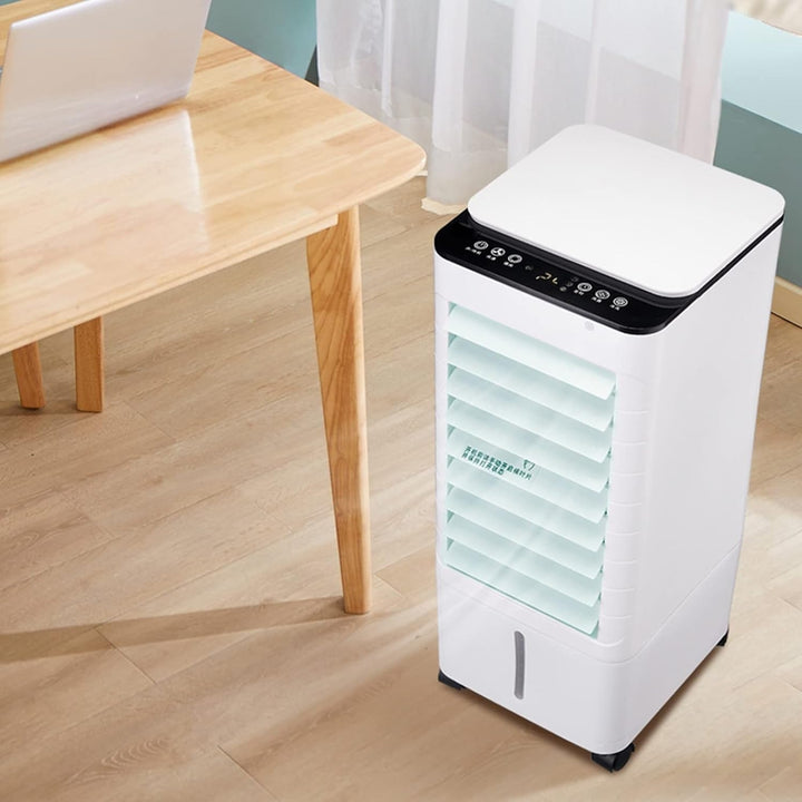 Compact mobile air cooler with easy portability for personal room cooling. Features quiet operation & energy efficiency.