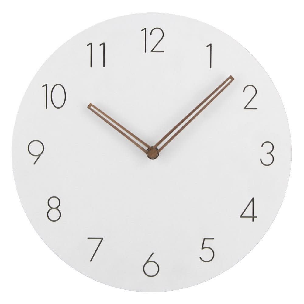 Chic 11.4in round Nordic wood wall clock, silent. Enhances modern, minimalist, or Scandinavian home decor.