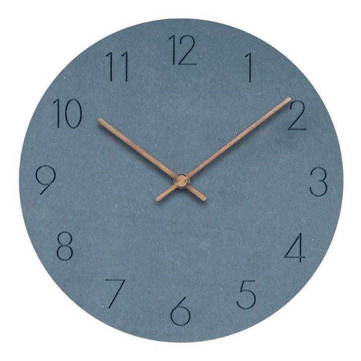 Minimalist 11.4in round wood wall clock with silent movement, ideal for modern office or living room.