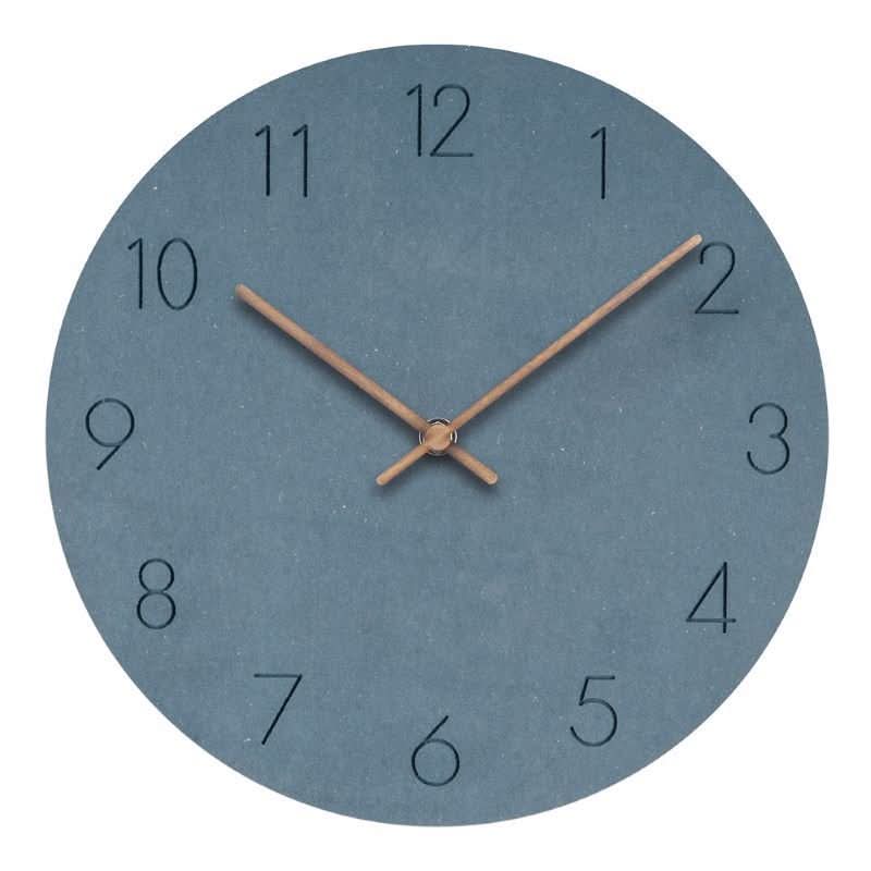 Decorative 11.4in Nordic wood wall clock. Silent & stylish for modern home, bedroom, or kitchen decor.