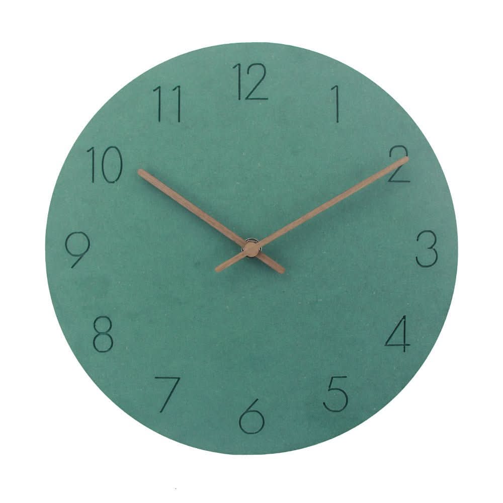 Sleek 11.4-inch silent wood wall clock. A modern home accent for Scandinavian-inspired living spaces.