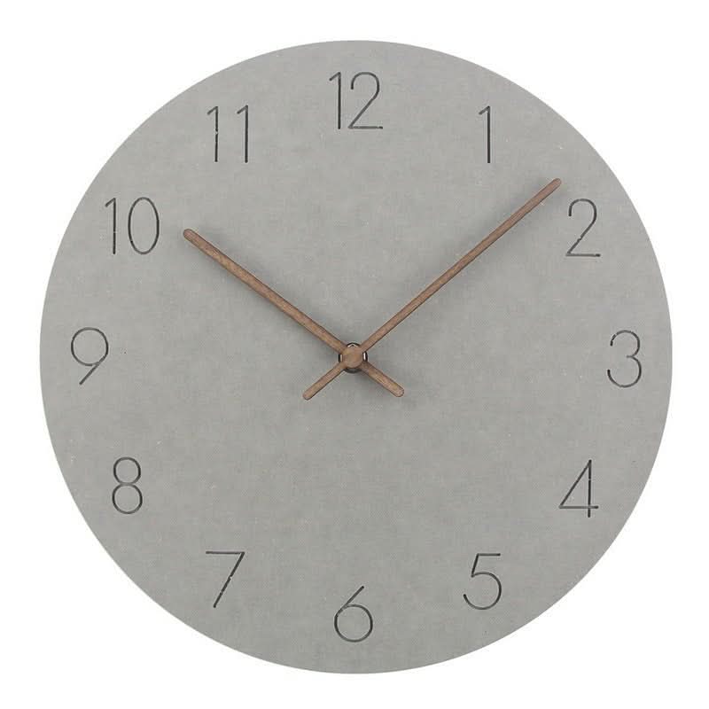 Stylish 11.4in wood wall clock with silent sweep movement. Perfect modern decor for kitchens & offices.