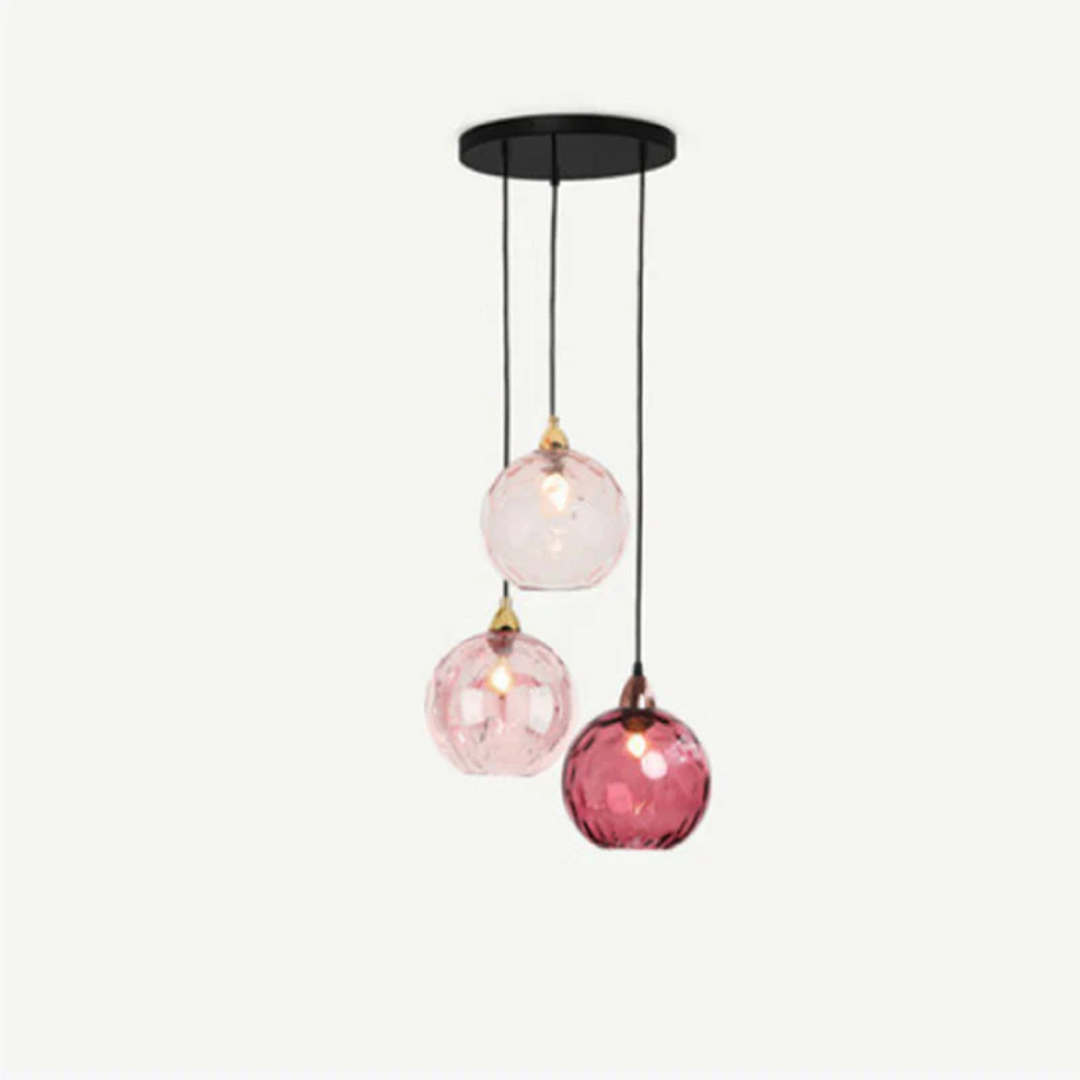Modern 3-light cascade cluster pendant lamp for elegant living rooms.