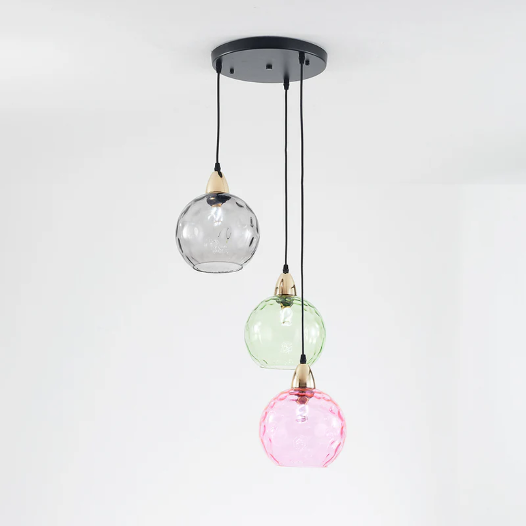 Contemporary 3-light ceiling light, modern cluster pendant for dining.