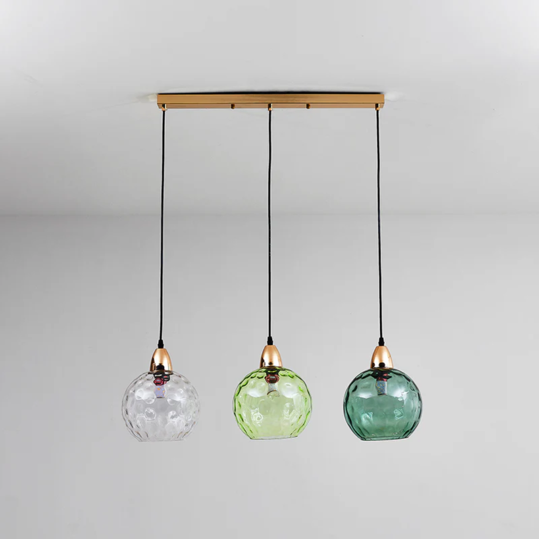 Dining room 3-light cascade pendant, modern LED ceiling light fixture.
