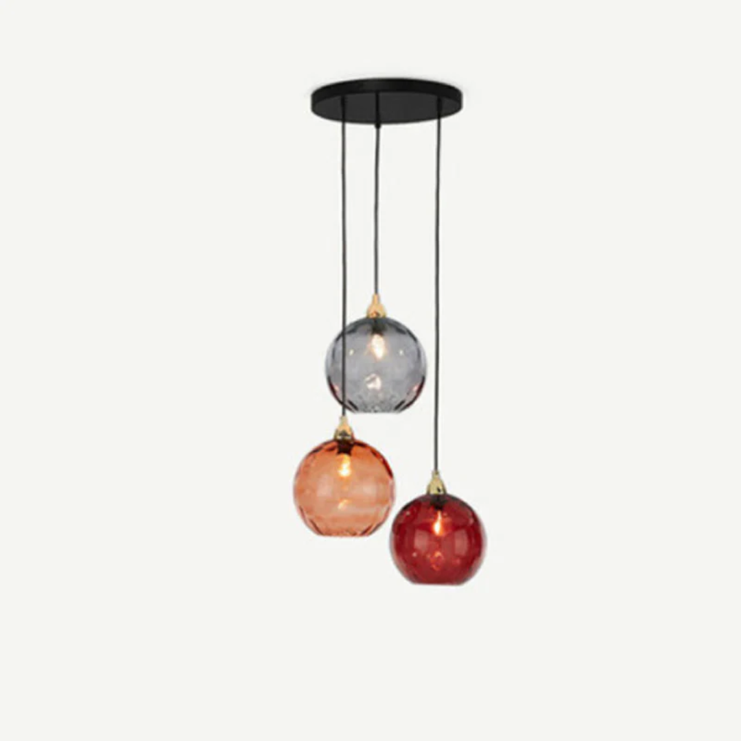 Versatile 3-light cluster pendant, modern adjustable height, E27 LED.