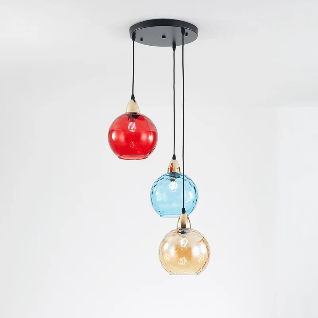 Modern 3-light pendant light, cascade design, perfect for elegant spaces.