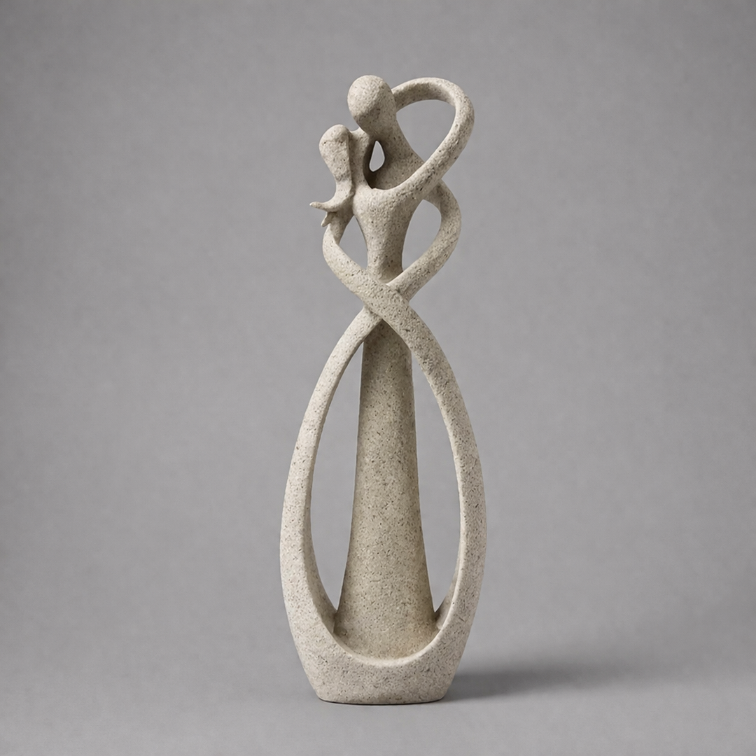 Modern abstract resin sculpture. Elegant, romantic tabletop decor. Perfect decorative accent for any home.
