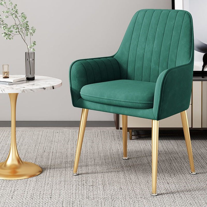 Home decor accent chair, golden metal legs, a touch of modern sophistication.