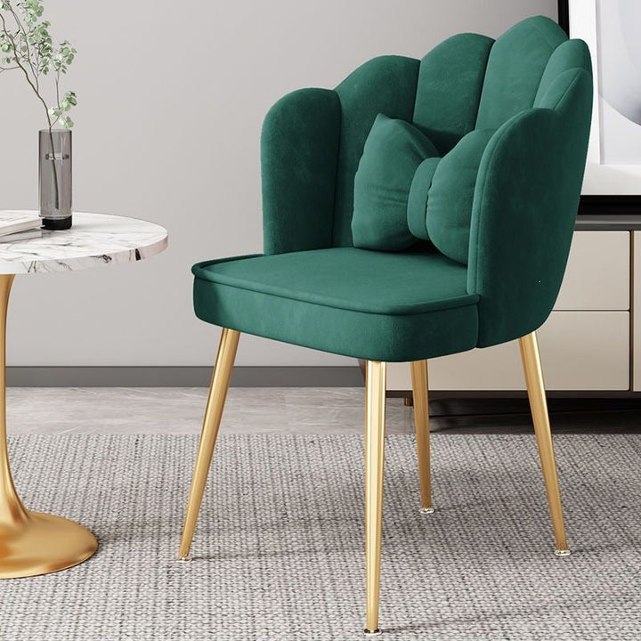 Living room gold leg chair, luxurious velvet, adding warmth and style.