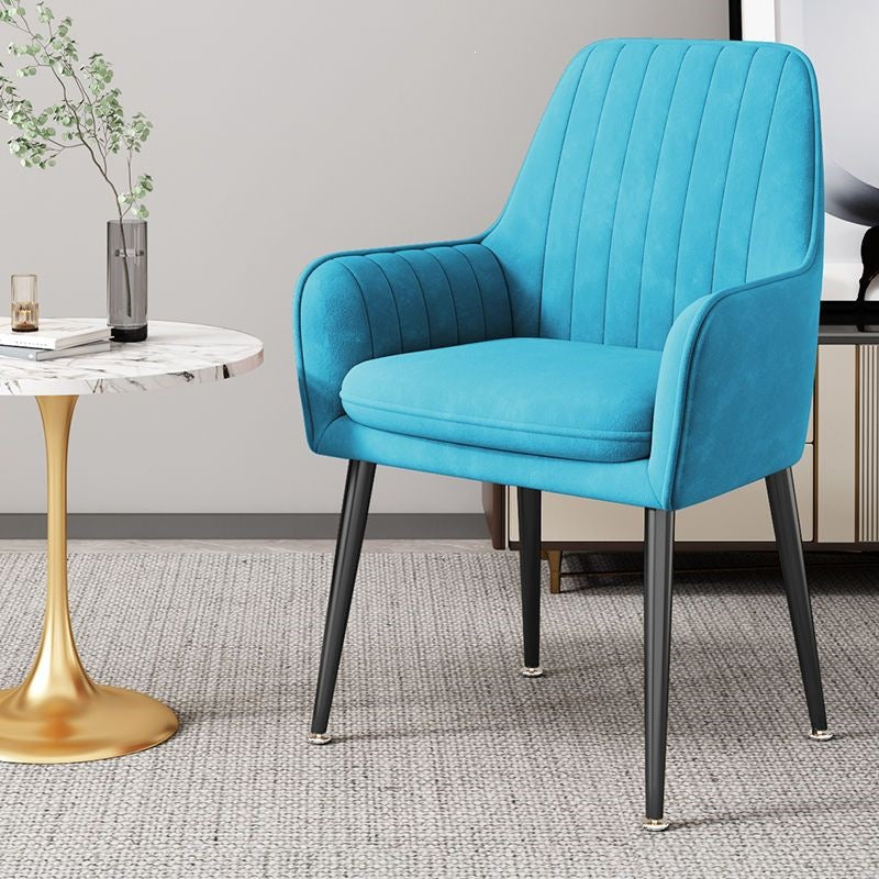 Compact design accent chair, gold legs, easy to integrate into any room.