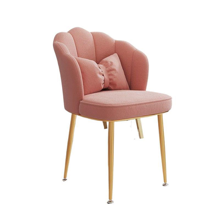 Comfortable living room accent chair with sturdy gold legs and plush upholstery.