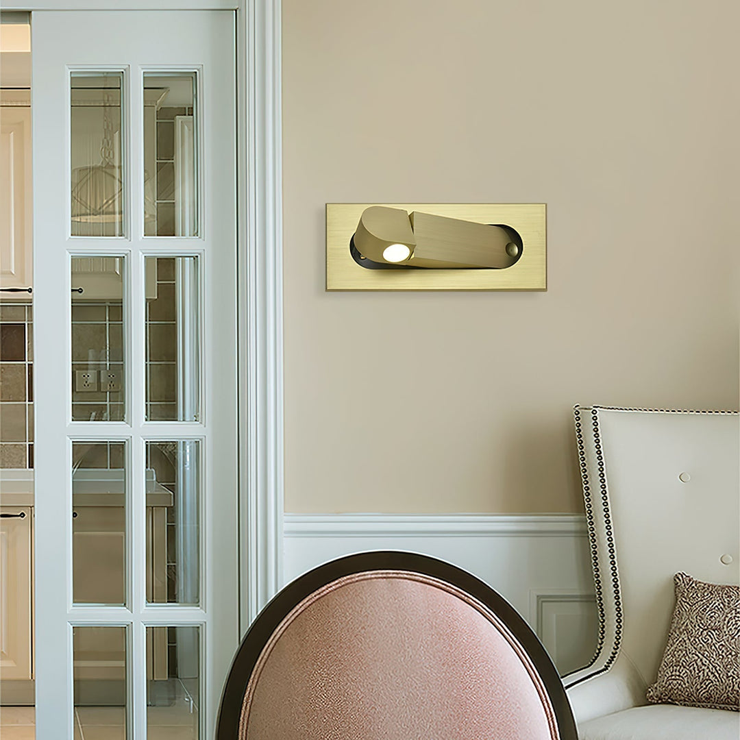Energy-efficient LED wall lamp, contemporary style, adjustable arm for bedside task lighting.