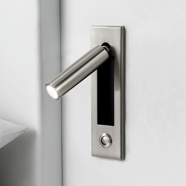 Modern adjustable LED task light, wall-mounted, perfect for focused reading & bedroom decor.