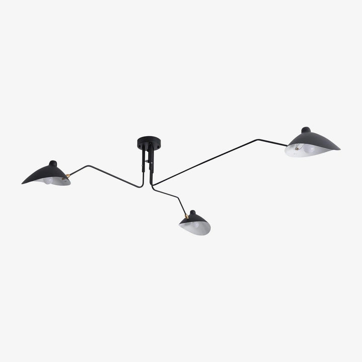 Modern multi-arm adjustable ceiling light, metal fixture for contemporary kitchens.