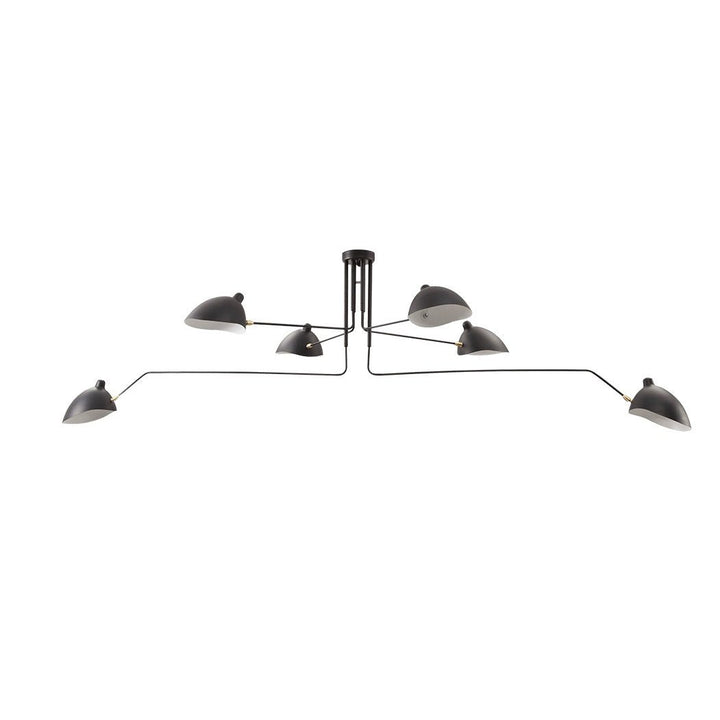 Elegant adjustable multi-arm ceiling lamp, metal fixture for stylish kitchens.