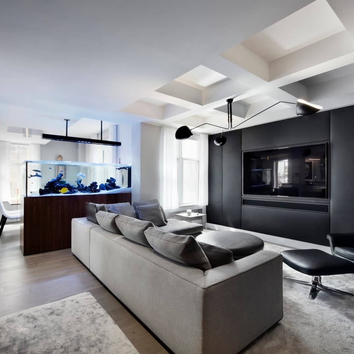 Contemporary adjustable multi-arm ceiling light, metal design for modern home decor.