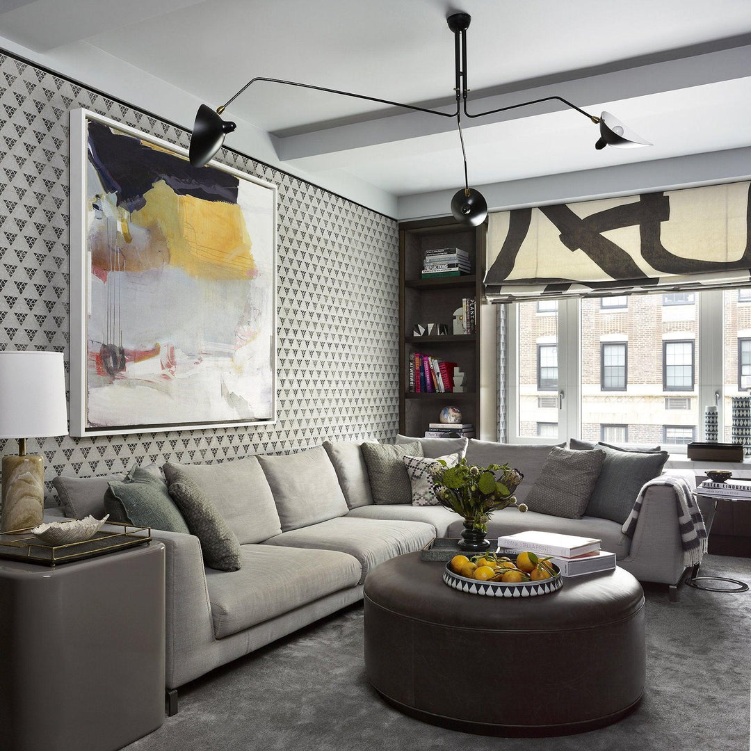 Contemporary adjustable multi-arm ceiling light, metal for modern kitchen decor.