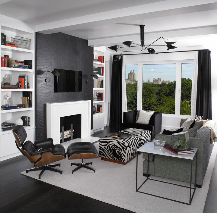 Contemporary adjustable multi-arm ceiling light, metal for modern bedroom.
