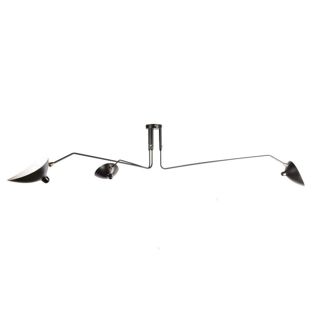 Stylish multi-arm adjustable ceiling light, sleek metal for modern bedroom.