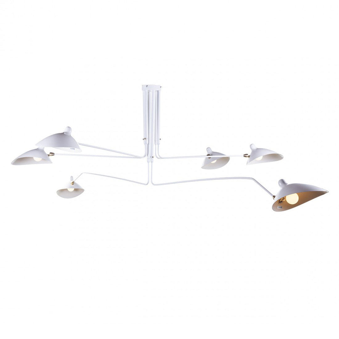 Modern multi-arm adjustable ceiling light, metal design for contemporary office.