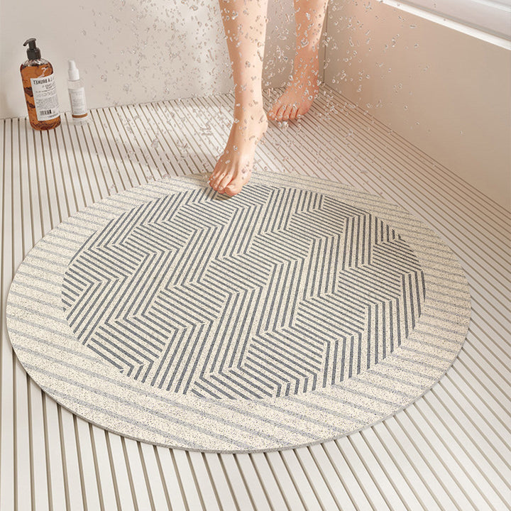 Modern anti-slip square shower mat for bathroom safety, featuring a quick-dry geometric design. Stylish home decor.